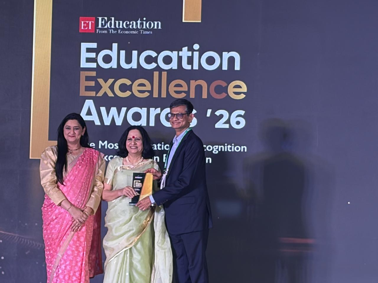 Partha Chatterjee receiving the ET Education Excellence Gold Award 2026 for Transformational Academic Leadership